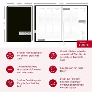 times&more Kalenderbuch schwarz 2026