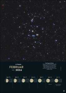 Kosmos Himmelsjahr Wochenkalender 2024. Ein Best-of faszinierender Aufnahmen aus dem Sternenhimmel: Foto-Kalender mit Mondphasen und weiteren astronomischen Daten rund um Sonne, Weltall und Planeten