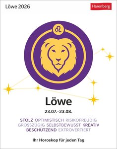 Löwe Sternzeichenkalender 2026