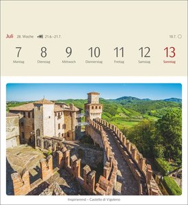 Das Glück liegt in Italien Postkartenkalender 2025 - Wochenkalender mit 53 Postkarten, 53 besondere Orte entdecken