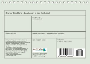 Bremer Blockland - Landleben in der Großstadt (Tischkalender 2022 DIN A5 quer)