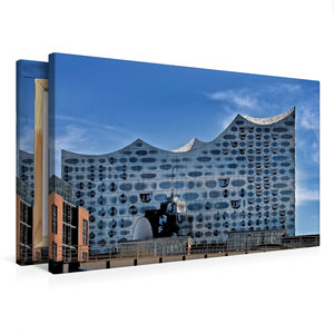 Premium Textil-Leinwand 75 cm x 50 cm quer Elbphilharmonie Fassadenspiegelung