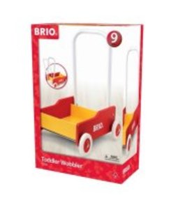 BRIO 31350 Lauflernwagen Rot-Gelb - Der schwedische Klassiker für Kinder ab 9 Monaten - Verstellbarer Handgriff zum Anpassen an die Größe des Kindes und justierbare Bremse zum Einstellen der Rollgeschwindigkeit