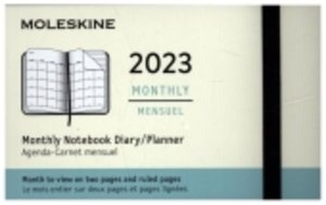 Moleskine 12 Monate Monats Notizkalender 2023, Large/A5, Schwarz