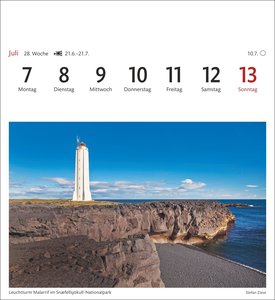 Island Sehnsuchtskalender 2025 - Wochenkalender mit 53 Postkarten