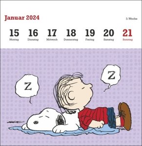 Peanuts Premium-Postkartenkalender 2024. Kultiger Tischkalender mit 52 Postkarten von Snoopy, Charlie Brown und Co. Kalender zum Aufstellen mit Postkarten zum Sammeln oder Verschicken.