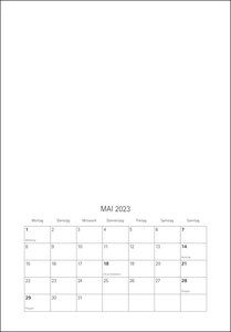 Mein Fotokalender zum Selbergestalten 2023. Blanko-Kalender zum Basteln mit schwarzen und weißen Seiten für eine persönliche Gestaltung. Foto- und Bastelkalender 2023. 22x33 cm