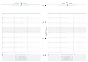 Kalendereinlage für Timer 29, 1 Tag pro Seite, 2022