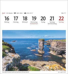 Schottland Sehnsuchtskalender 2025 - Wochenkalender mit 53 Postkarten