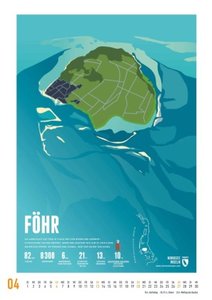 Marmota: Inseln der Nordsee 2025 – Wandkalender – Inselkarten – Hochformat A3 29,7 x 42 cm