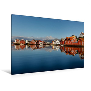 Premium Textil-Leinwand 120 cm x 80 cm quer Fjord Norwegen