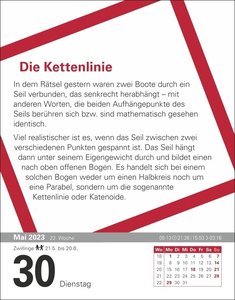 Der Mathematik-Kalender Tagesabreißkalender 2023. Knifflige Rätsel und spannende Anekdoten aus der Geschichte der Mathematik in einem kleinen Kalender. Tischkalender für Mathefans. Auch zum Aufhängen.