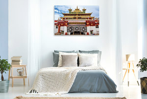 Premium Textil-Leinwand 120 cm x 80 cm quer Das Samye Kloster gilt als eines der ältesten tibetischen Kloster