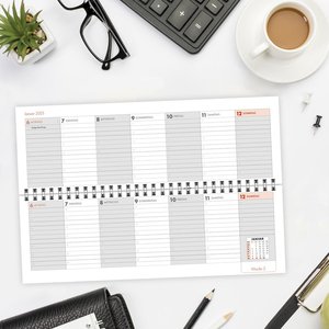 Trötsch Schreibtischquerkalender 2 (eine Woche 2 Seiten) 2025
