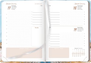 Daily Journal Style Blue Marble 2025 - Taschen-Kalender A6 - Elefant - Day By Day - 352 Seiten - Notiz-Buch - Alpha Edition