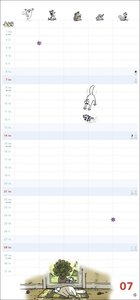 Simons Katze Familienplaner 2024. Familienkalender mit 5 Spalten. Humorvoll illustrierter Familien-Wandkalender mit Schulferien und Stundenplänen.