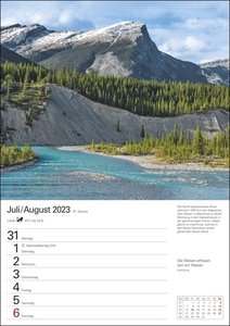 Kanada Wochenplaner 2023. Die Schönheit kanadischer Landschaften, gepaart mit Zitaten in einem praktischen Terminkalender. Dekorativ und nützlich: Der Wand-Kalender 2023 zum Eintragen.