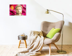 Premium Textil-Leinwand 45 cm x 30 cm quer Lieblicher Buddha
