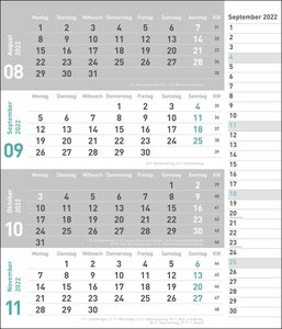 times&more 4-Monatsplaner, türkis Kalender 2022