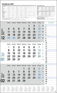 3-Monats-Planer 2024 mit Klappfälzel mit Ferienterminen. Praktischer Wandplaner mit Datumsschieber. Büro-Kalender mit Notizspalte und Jahresübersicht. Wandkalender 2024.