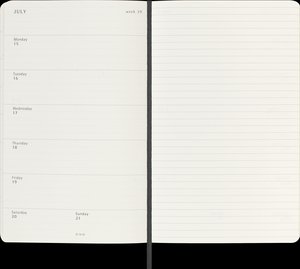 Moleskine 12 Monate Wochen Notizkalender 2024, Large/A5, Schwarz
