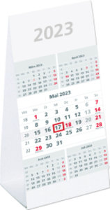 5-Monats-Aufstellkalender 2023 - 10,5x21 cm - 5 Monate auf 1 Seite - mit Kopftafel und Datumsschieber - Mehrmonatskalender - 982-0000