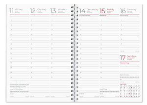Wochenbuch silber 2023 - Bürokalender 14,6x21 cm - 1 Woche auf 2 Seiten - Einband mit Silberfoliendruck - Notizbuch - Wochenkalender - 766-1140