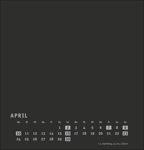 Bastelkalender 2023 Premium schwarz mittel. Blanko-Kalender zum Basteln mit extra Titelblatt für eine persönliche Gestaltung. Foto- und Bastelkalender 2023.