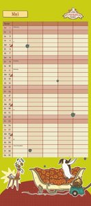 Schule der magischen Tiere Familienkalender 2025 - Wandkalender - Familienplaner mit 5 Spalten - Format 22 x 49,5 cm
