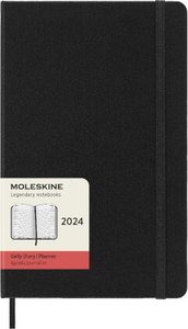 Moleskine 12 Monate Tageskalender 2024, Large/A5, Schwarz