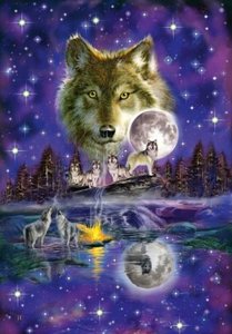 Schmidt 58233 - Wolf im Mondlicht, Puzzle, 1000 Teile