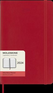 Moleskine 12 Monate Tageskalender 2024, Large/A5, Scharlachrot