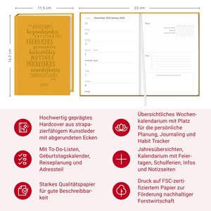 Kalenderbuch A6  gelb 2026