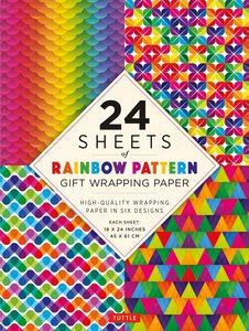 24 Sheets of Rainbow Patterns Gift Wrapping Paper: High-Quality 18 X 24" (45 X 61 CM) Wrapping Paper