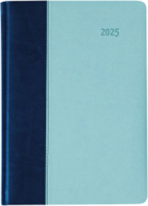 Buchkalender Premium Air blau-azur 2025 - Büro-Kalender A5 - Cheftimer - 1 Tag 1 Seite - 416 Seiten - Tucson-Einband - Zettler