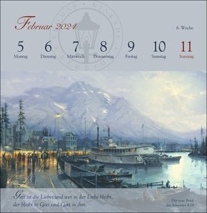 Thomas Kinkade: Premium-Postkartenkalender 2024. Kalender mit Werken des Malers des Lichts als Postkarten zum Sammeln und Verschicken. Dekorativer Kalender im Postkartenformat.