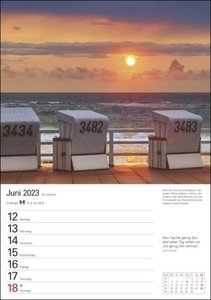 Sylt Wochenplaner 2023. Fotokalender mit Platz für Organisatorisches. Termin-Kalender zum Aufhängen mit tollen Inselmotiven, Zitaten und Wochenkalendarium.