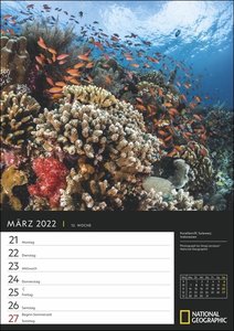 Naturparadiese National Geographic Wochenplaner Kalender 2022