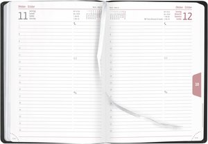 Buchkalender Tucson schwarz 2025 - Büro-Kalender A5 - Cheftimer - 1 Tag 1 Seite - 416 Seiten - Tucson-Einband - Zettler