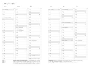Diario Wochen-Kalenderbuch A6. Grüner Terminplaner 2024. Buch-Kalender mit Lesebändchen und Gummiband. Taschenkalender zum Planen von Terminen.