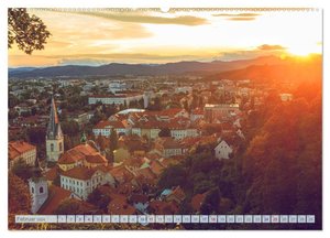 Ljubljana - Sloweniens wunderschöne Hauptstadt (hochwertiger Premium Wandkalender 2024 DIN A2 quer), Kunstdruck in Hochglanz