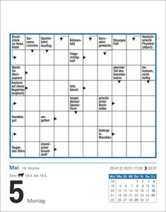 Kreuzworträtsel Tagesabreißkalender 2025