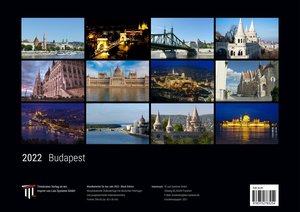 Budapest 2022 - Black Edition - Timokrates Kalender, Wandkalender, Bildkalender - DIN A3 (42 x 30 cm)