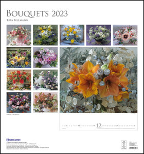 Bouquets 2023 - Foto-Kalender - Wand-Kalender - 45x48 - Blumen-Kalender