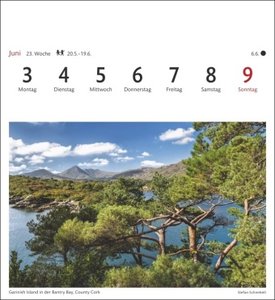 Irland Sehnsuchtskalender 2024. Fernweh in einem Foto-Kalender zum Aufstellen. Die schönsten Landschaften Irlands als Postkarten in einem Tischkalender. Auch zum Aufhängen