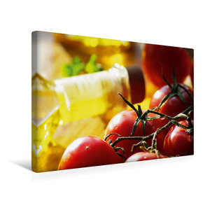 Premium Textil-Leinwand 45 cm x 30 cm quer Tomaten mit feinstem Olivenöl