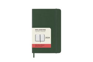 Moleskine 12 Monate Tageskalender 2024, Pocket/A6, Myrtengrün