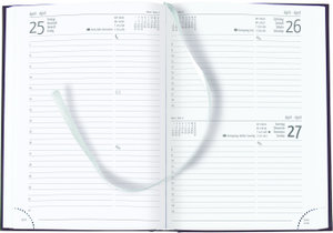 Buchkalender Balacron rot 2025 - Büro-Kalender A5 - Cheftimer - 1 Tag 1 Seite - 352 Seiten - Balacron-Einband - Zettler