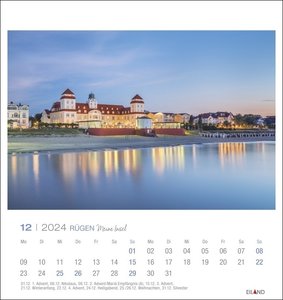Rügen Postkartenkalender 2024. Impressionen der größten deutschen Insel in einem kleinen Kalender zum Aufstellen oder Aufhängen. Postkarten-Fotokalender für Urlaubsfeeling zu Hause.