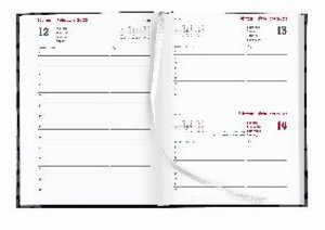 Collegetimer Black Label 2022/2023 - Schüler-Kalender A6 (10x15 cm) - schwarz - Day By Day - 352 Seiten - Terminplaner - Notizbuch - Alpha Edition